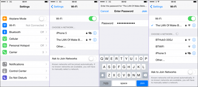 Connect iPhone to Wi-Fi