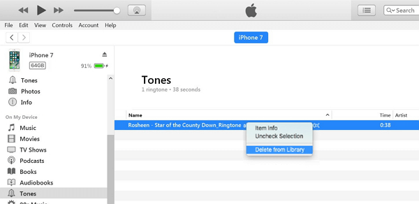 Delete RIngtones with iTunes