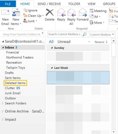 Outlook Deleted Items