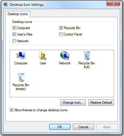 Desktop Icon Settings on Windows