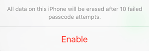 Enable Erase Data