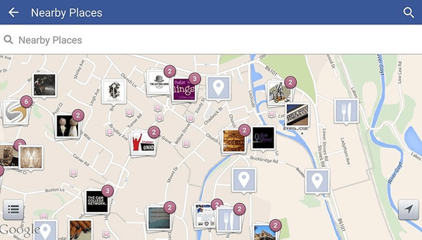 Facebook Android Locate Places