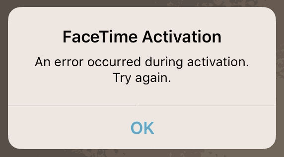 FaceTime Waiting for Activation
