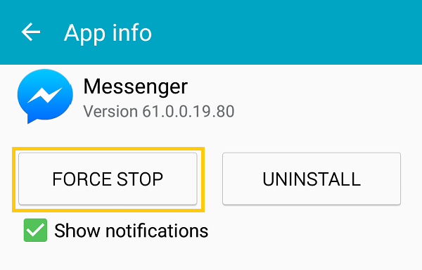 Force Stop Messenger 