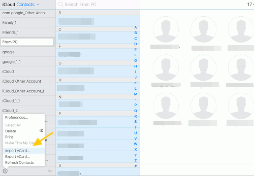 Export Contacts from iCloud