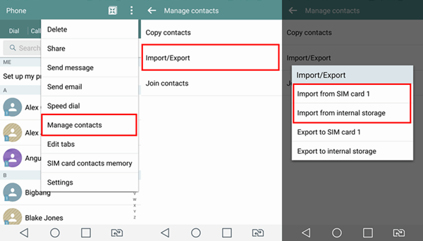 move contacts to sd card android