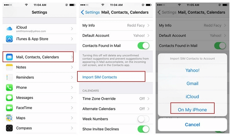 how to import contacts from sim card on iphone