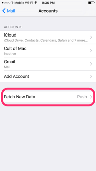 iPhone Fetch New Data