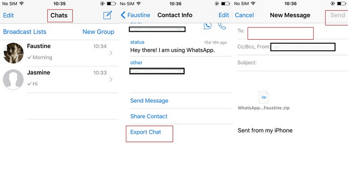 iPhone WhatsApp Email Chat