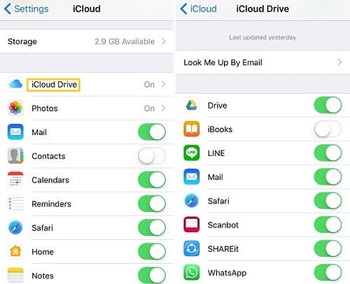 Manage Apps'Access to iCloud Drive