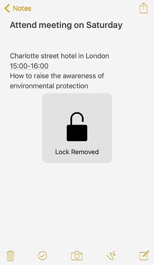 Lock Removed