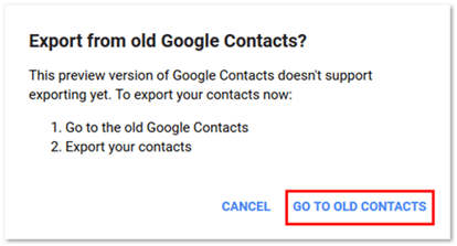 Go to Old Google Contacts