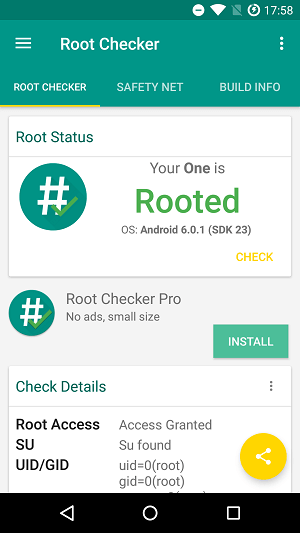 Root Checker Success