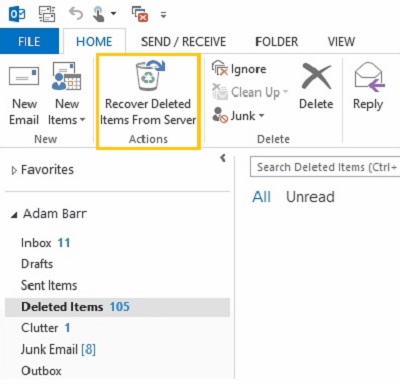 restore hotmail inbox