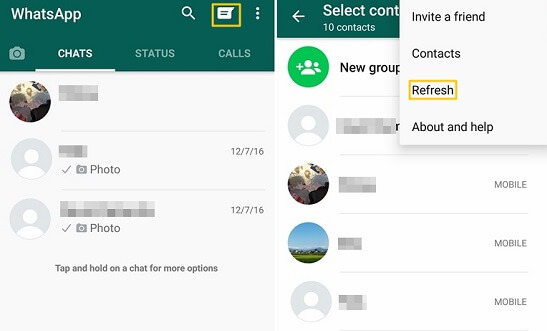 Refresh WhatsApp Contacts