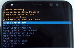 S8 Recovery Mode Menu