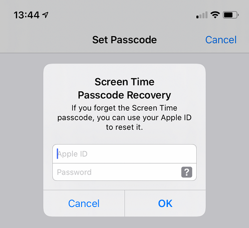Set Screen Time Passcode