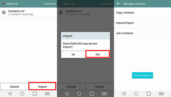 Select Contacts to Export
