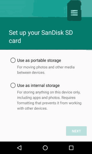 Set Up SD Card as External Storage