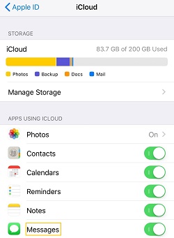 Sync Messages to iCloud on iOS 11.4