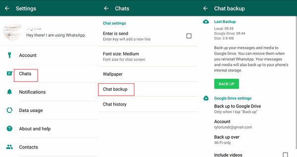 WhatsApp Backup on Android