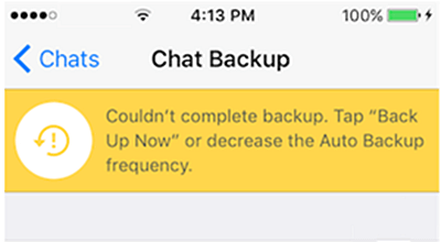 WhatsApp iCloud Backup Failed
