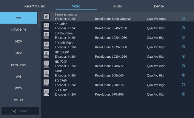 Select AVI as Video Output Format