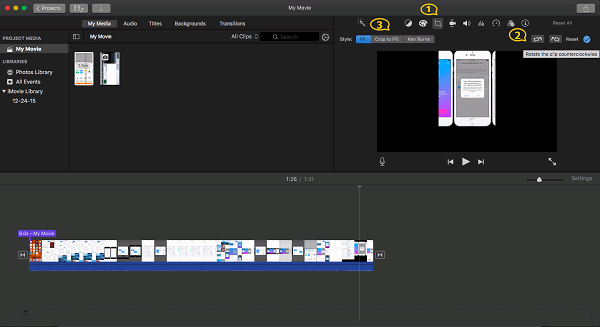 Rotate MOV Video in iMovie