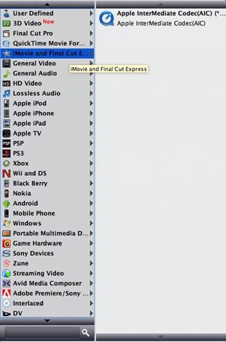 Select iMovie as Output Format