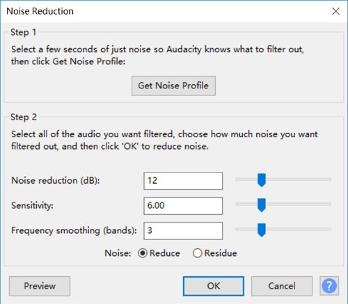 Noise Reduction on Audacity