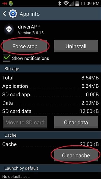 Force Stop and Clear Cache