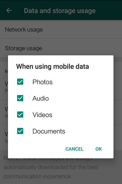 When Using Mobile Data