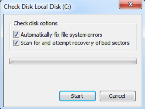 Ckeck Disk Options