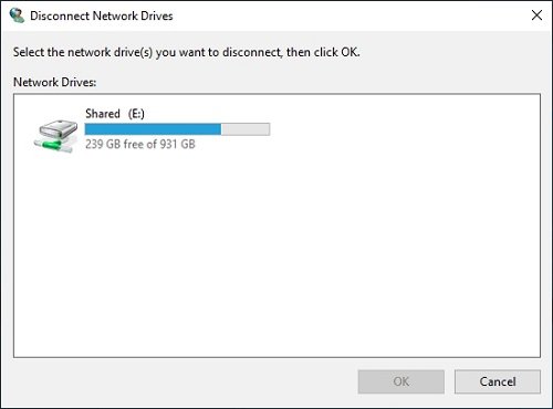 Disconnect Network Drives Window