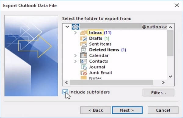 Export Outlook Emails from Inbox