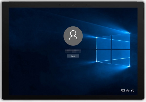 Login Screen on Surface Pro