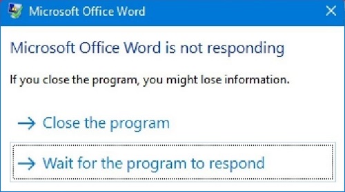 Microsoft Office Word Not Responding