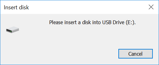 Please Insert A Disk Into USB Drive Error
