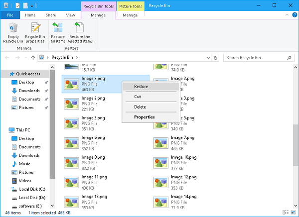 Restore Deleted Files from Recycle Bin
