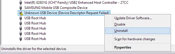 Uninstall Device USB Driver