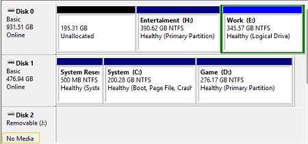 Reports No Media in Disk Management, How to