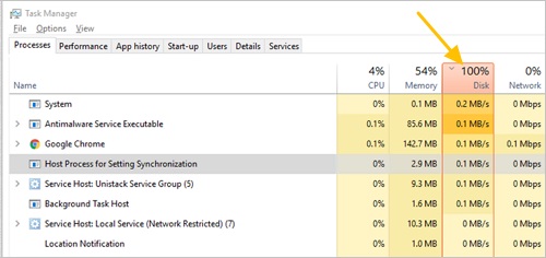 Windows 100 Percent Disk Usage