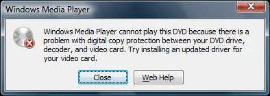 Windows Media Player Error