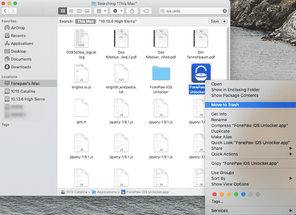 Uninstall FonePaw iOS Unlocker on Mac