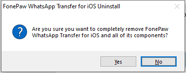 Uninstall WhatsApp Transfer Confirm