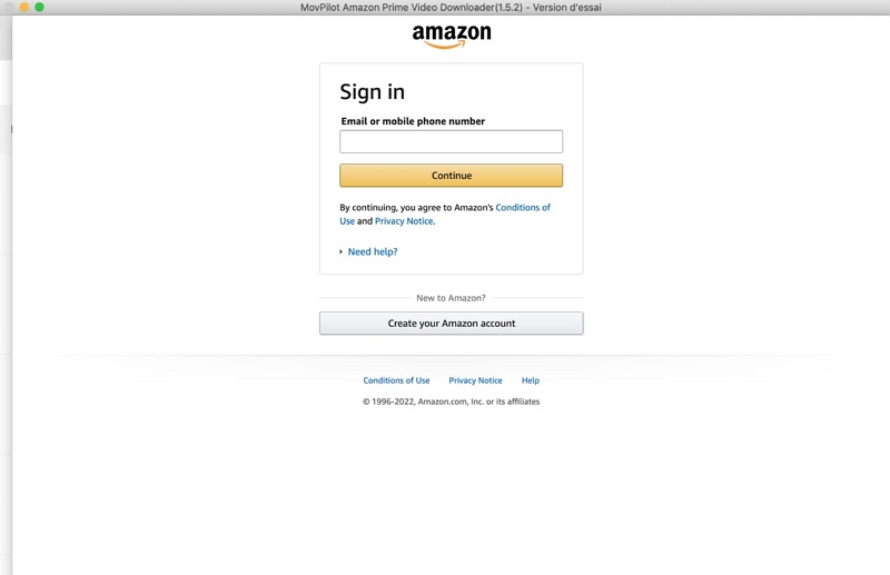 Connectez-vous avec votre compte Amazon