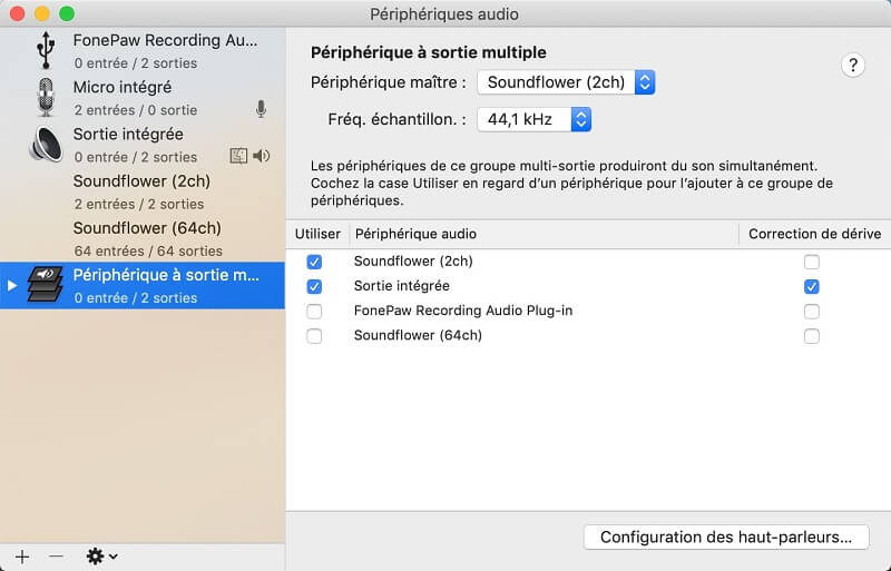 Configuration audio et MIDI sur Mac