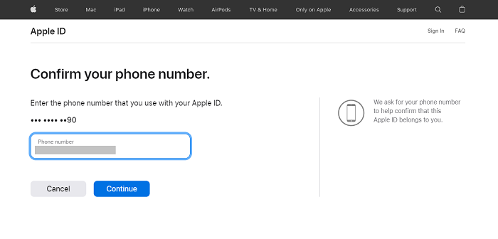 Confirm Apple ID Phone Number