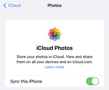 Enable iCloud Photos to Transfer Photos from iPhone to iPhone