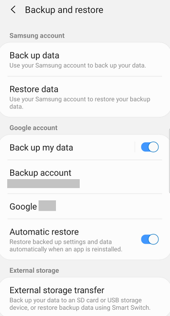 Backup de seus dados do Android